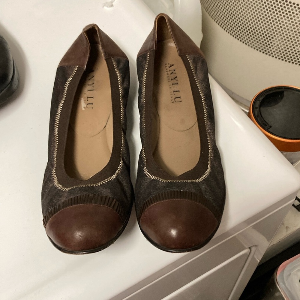 Anyone Lu Metallic Brown Ballerina Flat Size 41
